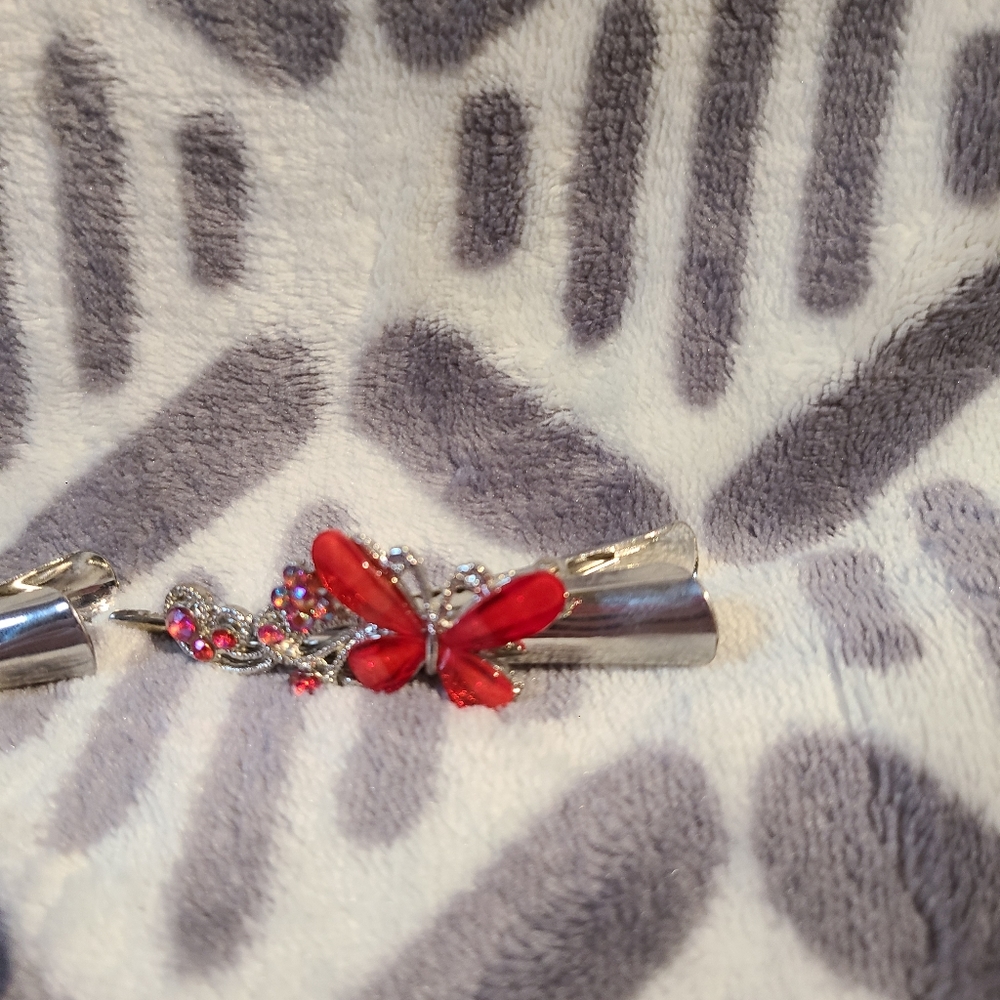 Set of 2 Red Butterfly 🦋 hair clips